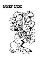 coloriage lucky luke et jolly jumper cambre